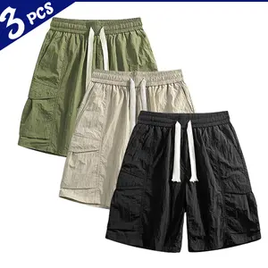 Summer 3-Pack Knee-Length Casual Shorts — Lightweight, Breathable Fabric; Fleece-Free Wide-Leg Fit; Comfortable, Non-Tight; Suitable for Commuting, Going Out, Home, and Everyday Wear; Available in Multiple Colors to Match Various Outfits Dress Pants