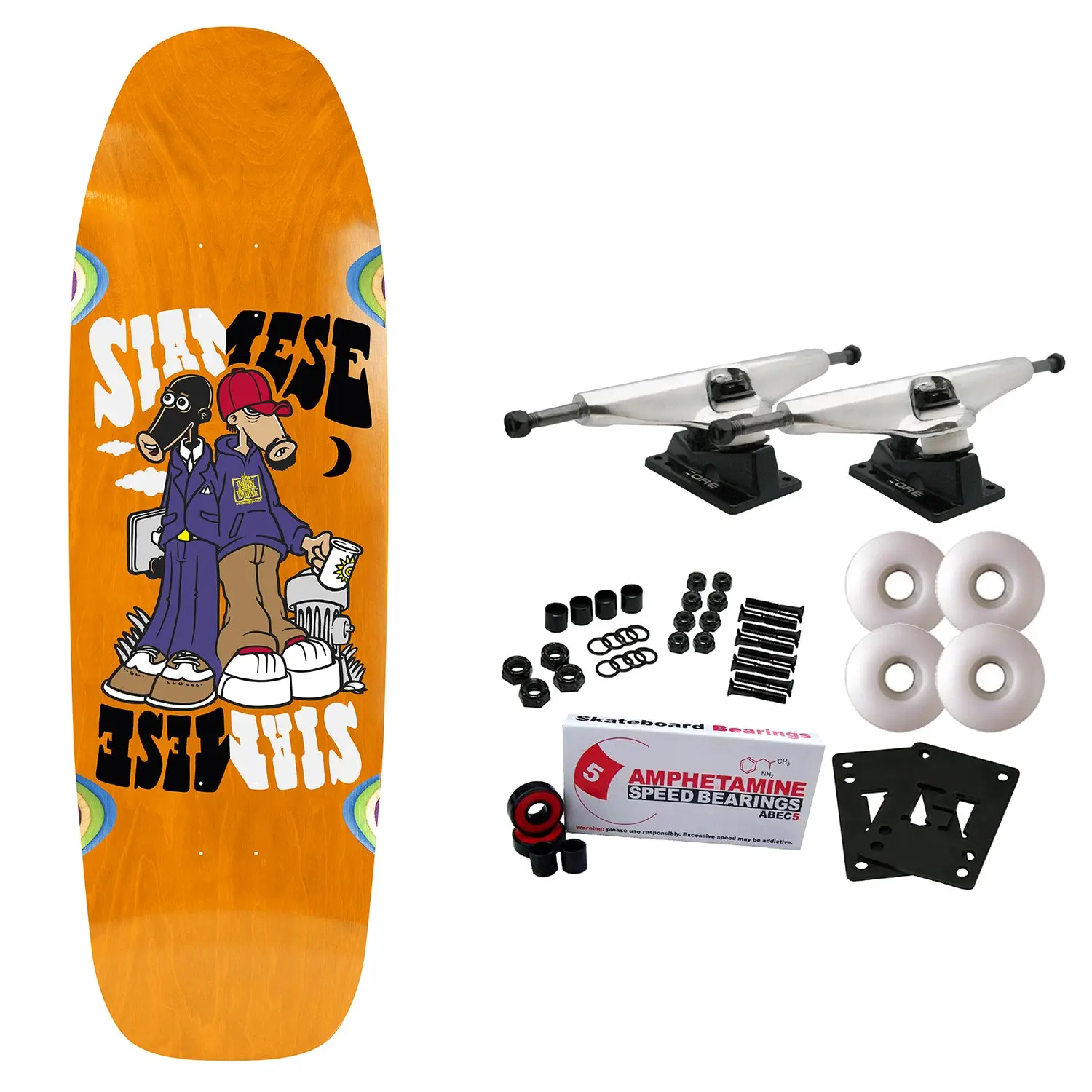 New Deal Skateboard Complete Siamese OG Shape (Assorted) 9.62" x 31"