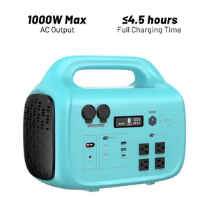 1000W/1024Wh Portable Power Station, LiFePO4 Battery Solar Generator w/ 4 1000W AC Outlets Backup,  Outages (Solar Panel Optional) home outdoor travel system