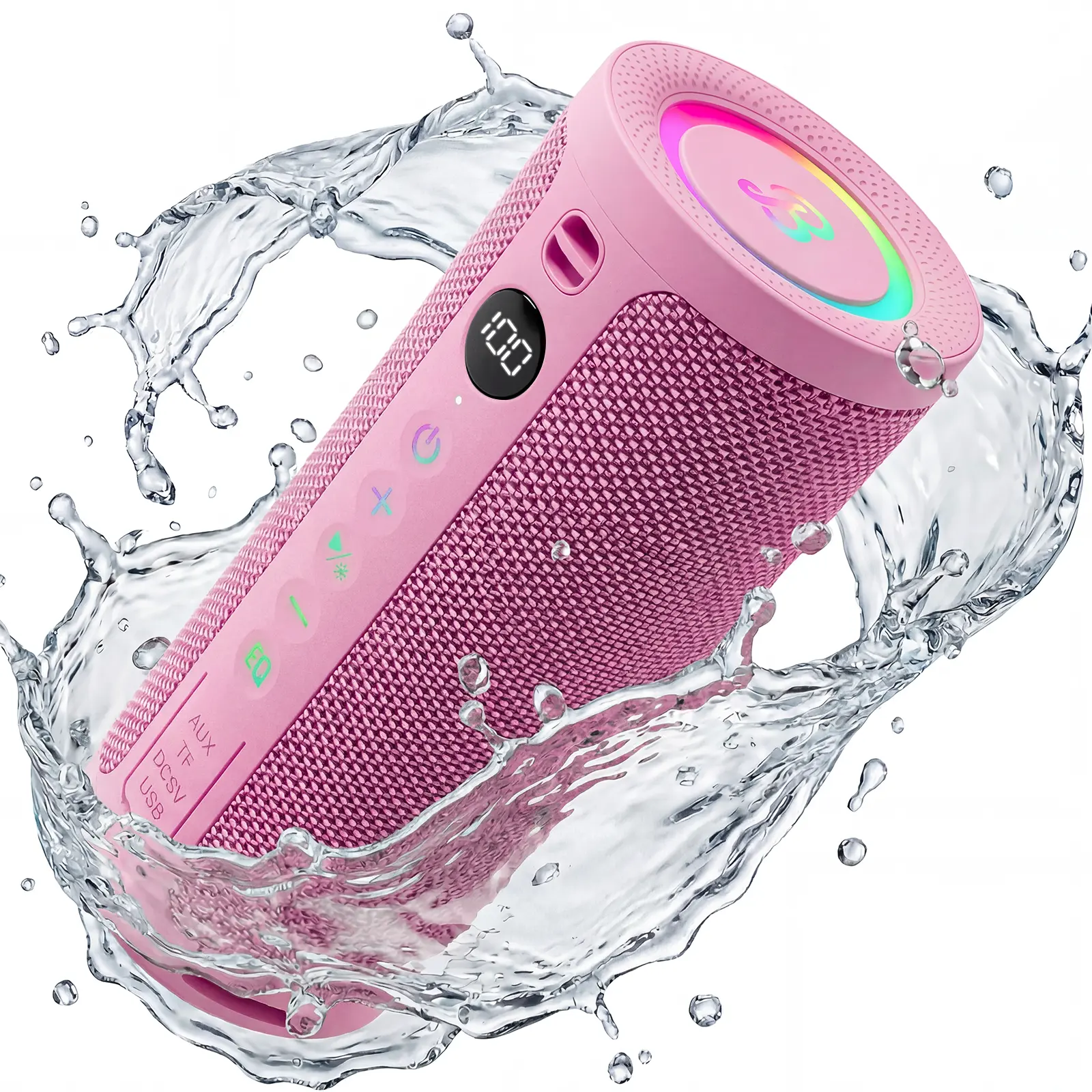 [Summer Vibes] BassBloom Roar 3 Portable Bluetooth Audio Speaker,20W Powerful Sound with JIKE Bass,IPX6 Waterproof,24H Playtime,Bluetooth 5.4,RGB Lights,Wireless TWS Speaker Pairing for Smartphone,Outdoor for Camping and Beach, Garage