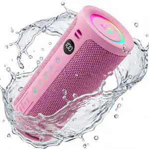 BassBloom Roar 3 Portable Bluetooth Audio Speaker,20W Powerful Sound with JIKE Bass,IPX6 Waterproof,24H Playtime,Bluetooth 5.4,RGB Lights,Wireless TWS Speaker Pairing for Smartphone,Outdoor for Camping and Beach