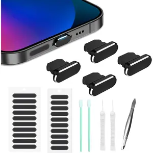 Dust Plug for , Compatible with  and AirPods, Lightning Port Plug Protector  Port Anti Dust Cover Includes Speaker Cover (Black)