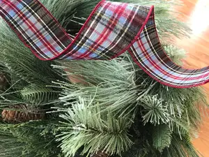 2.5” x 10 Yds. Winter Plaid Ribbon Black, Blue, Red
