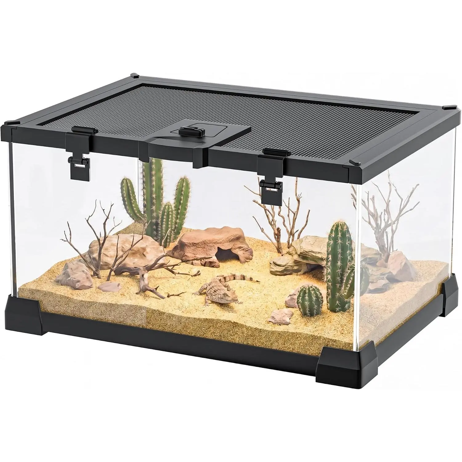 . Gallon Fully Assembled Glass Reptile Enclosure, " x " x " |   Small Reptile Terrarium Tank for Tiny Terrestrial Reptiles, Amphibians & Invertebrates