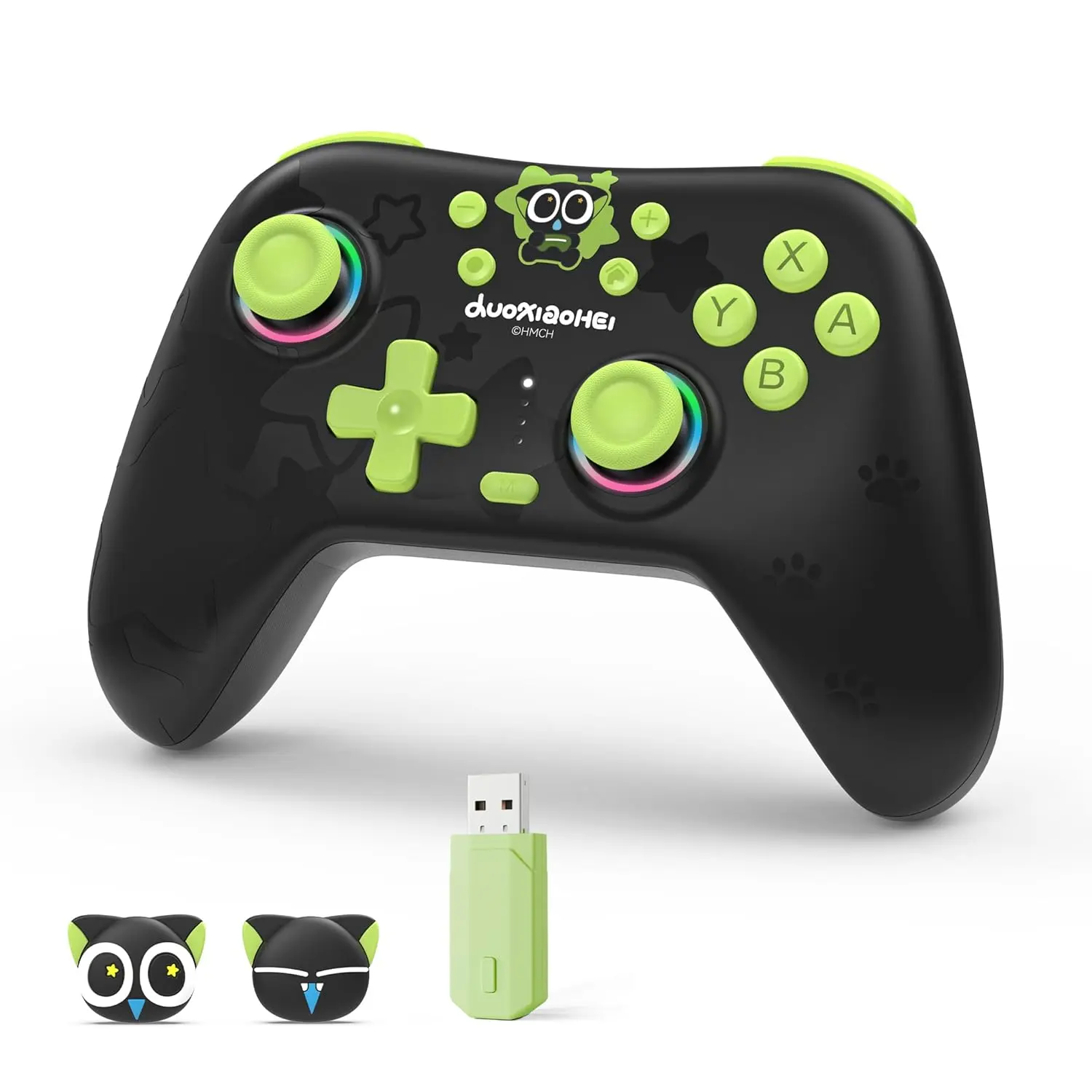 GeekShare Wireless PC Gaming Controller with Hall Joystick, 1000Hz Polling Rate, 6-Axis Gyro, RGB Light, Turbo, 1000mAh, Bluetooth Controller for PC,Switch,Android,iOS,Steam,Mobile - The HEI Series