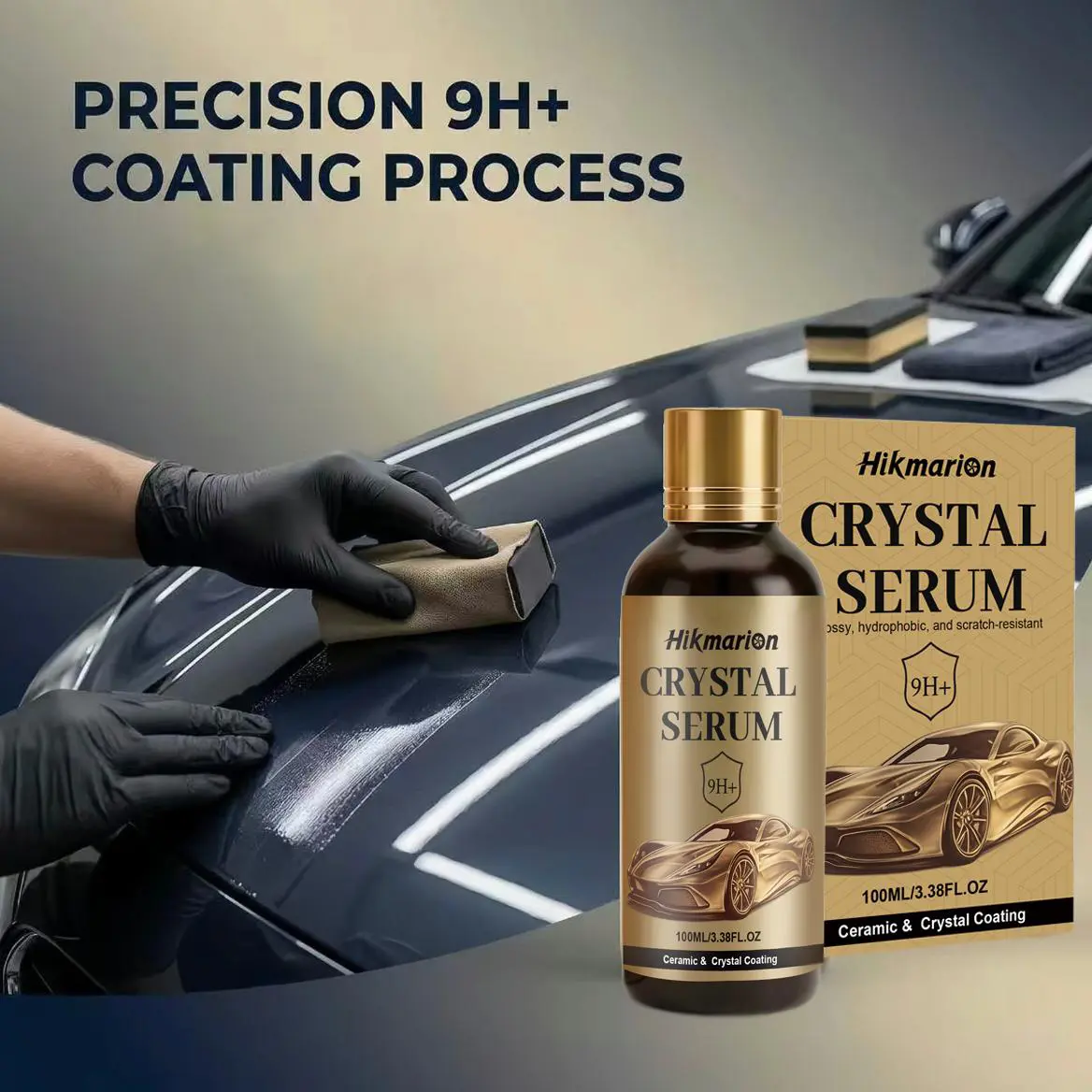 Advanced Graphene Ceramic Car Coating (100 ml) - 9H Hydrophobic Anti-Scratch Polish, DIY Easy-Apply Mirror Shine, Home Car Detailing Auto Paint Care Protection