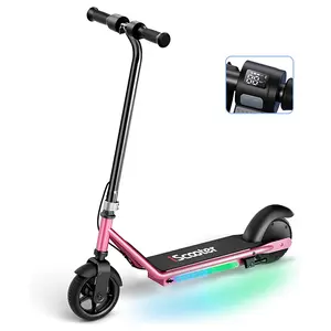 iScooter IK3 Electric Scooter for Kids Ages 6-14, 150W Motor, LED Display, 3 Speeds Adjustable, Colorful Lights, Double Brake, Magnetic Charging, Gifts for Kids