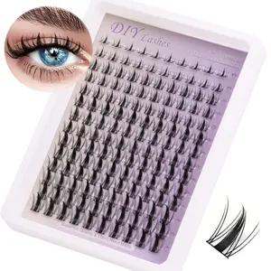 1 Box 140 Cluster False Eyelashes, 14 Rows Independent Real Lashes, Reusable Fluffy Curled Dense Lashes, Natural Cartoon Makeup Effect, Fluffy Eyelash Clusters