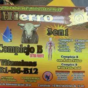 Hierro  Vitamin B12 Antioxidant Dietary Supplement Includes 10 vials  10 en 1