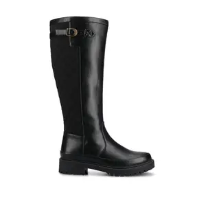 ZEMMIE QUILTED BOOTS IN WIDE CALF - Black