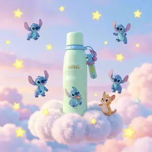 [Summer New Product] MINISO Disney Stitch Series Pendant Insulated Cup 600mL (Stitch) – Exquisitely Designed, Great Gift Choice Hydration Tumbler Water Bottles