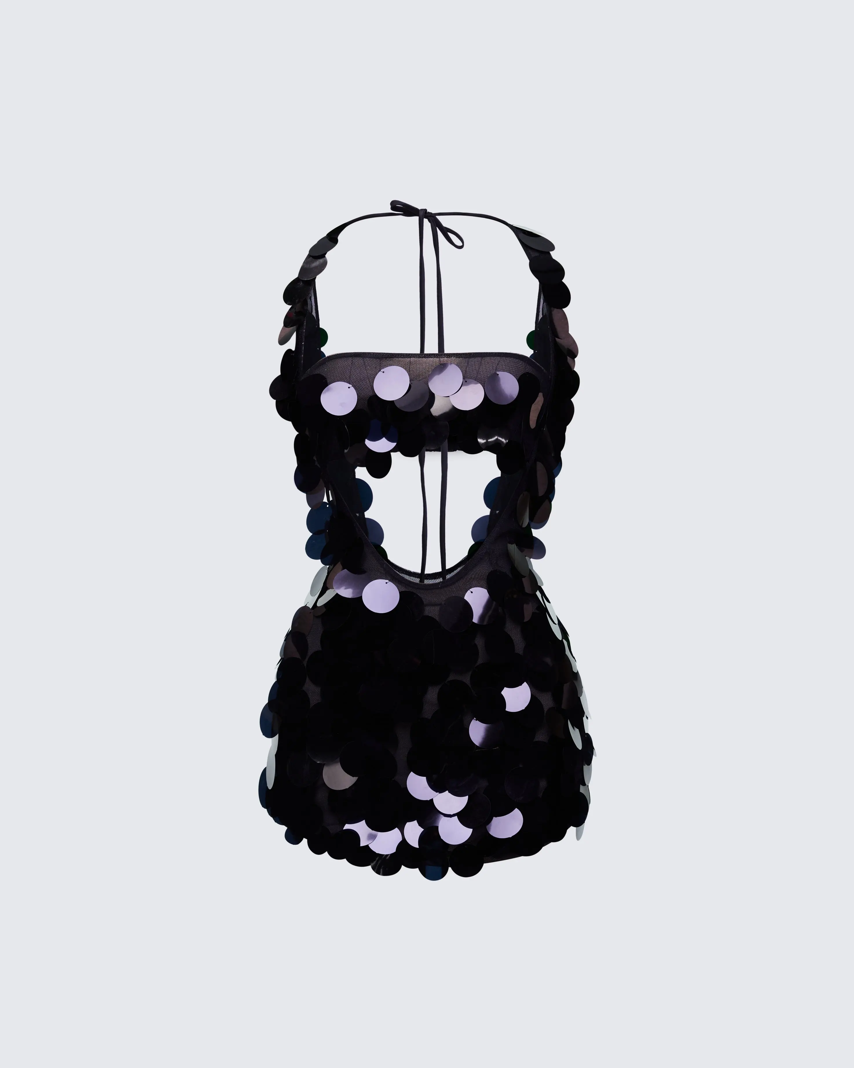 Reverie Black Sequin Plunge Dress