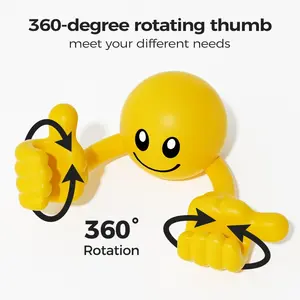 Creative Thumb Phone Stand, Plastic Cartoon Desktop Ornament, Smiley Rotating Thumb Phone Tablet Holder, Lazy Person Phone Seat, 360° Rotation