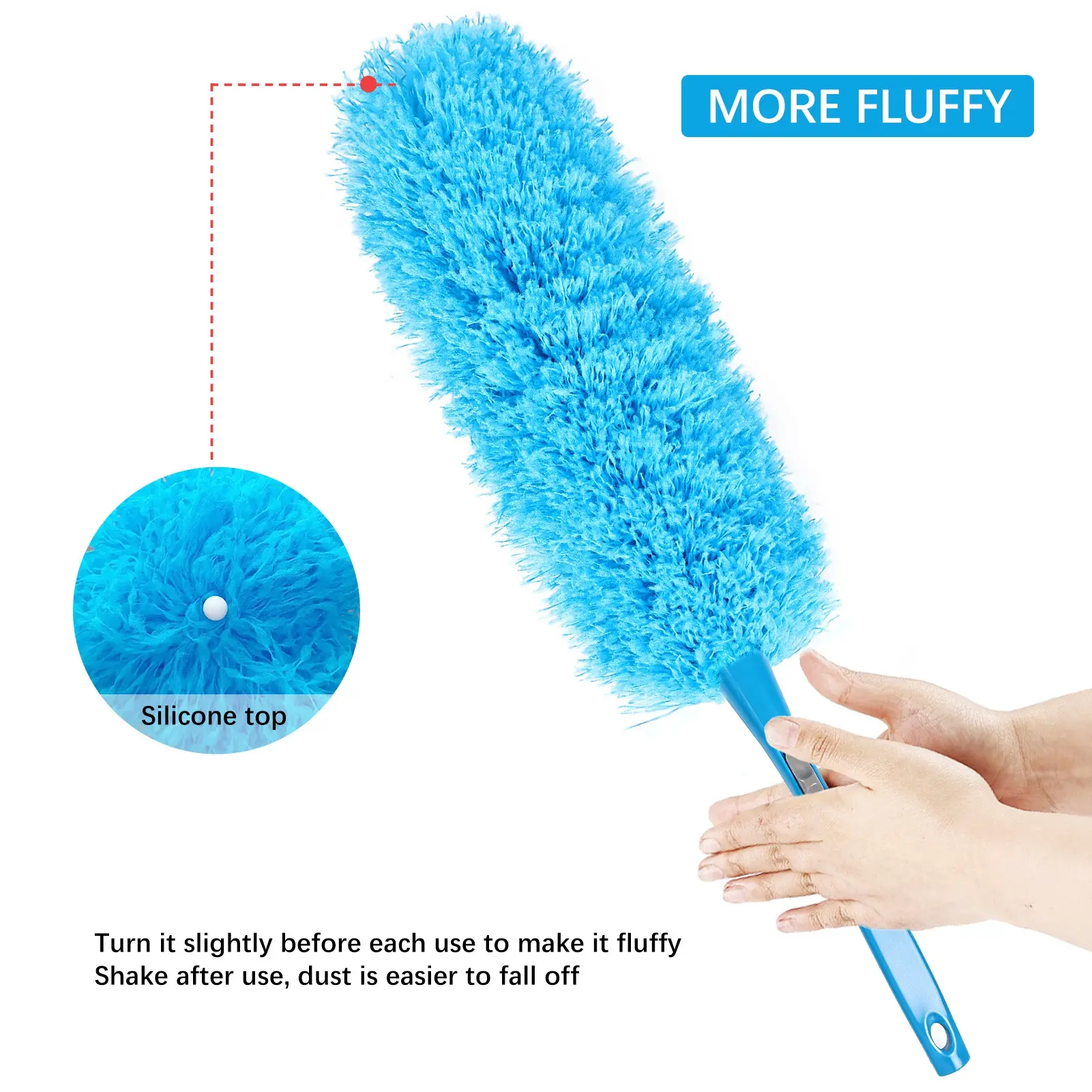 360 Degree Bendable Microfiber Duster, Removable Washable Duster Head, Household Dust Cleaning Tool for Hard to Reach Areas