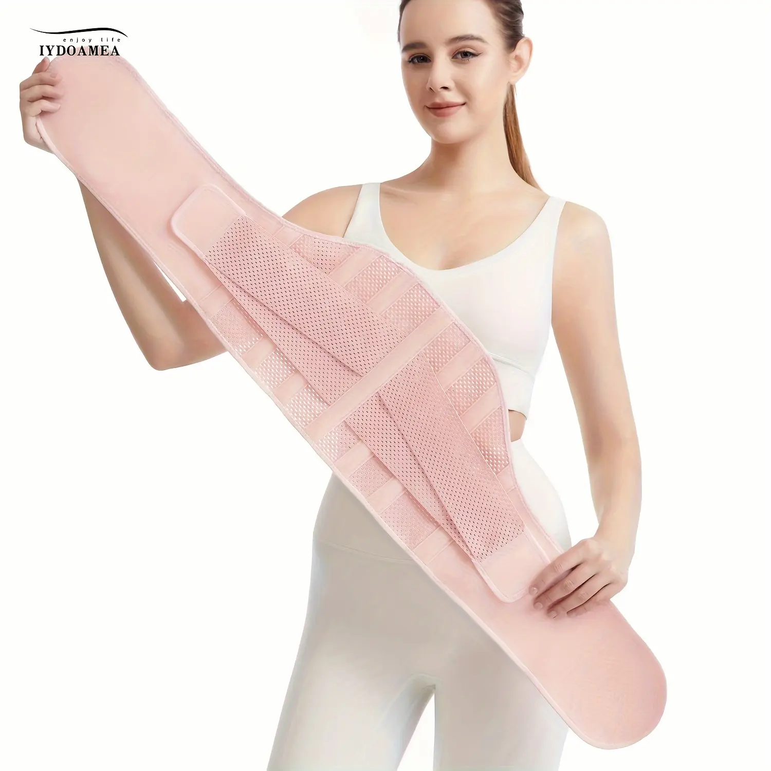 IYDoaMea Air Mesh Breathable Back Support Brace for Men Women with 4 Steel Plates, 2 Springs Stays, Anti-skid, Adjustable Lumbar Support Belt for Work. Three Color Back Support Brace.