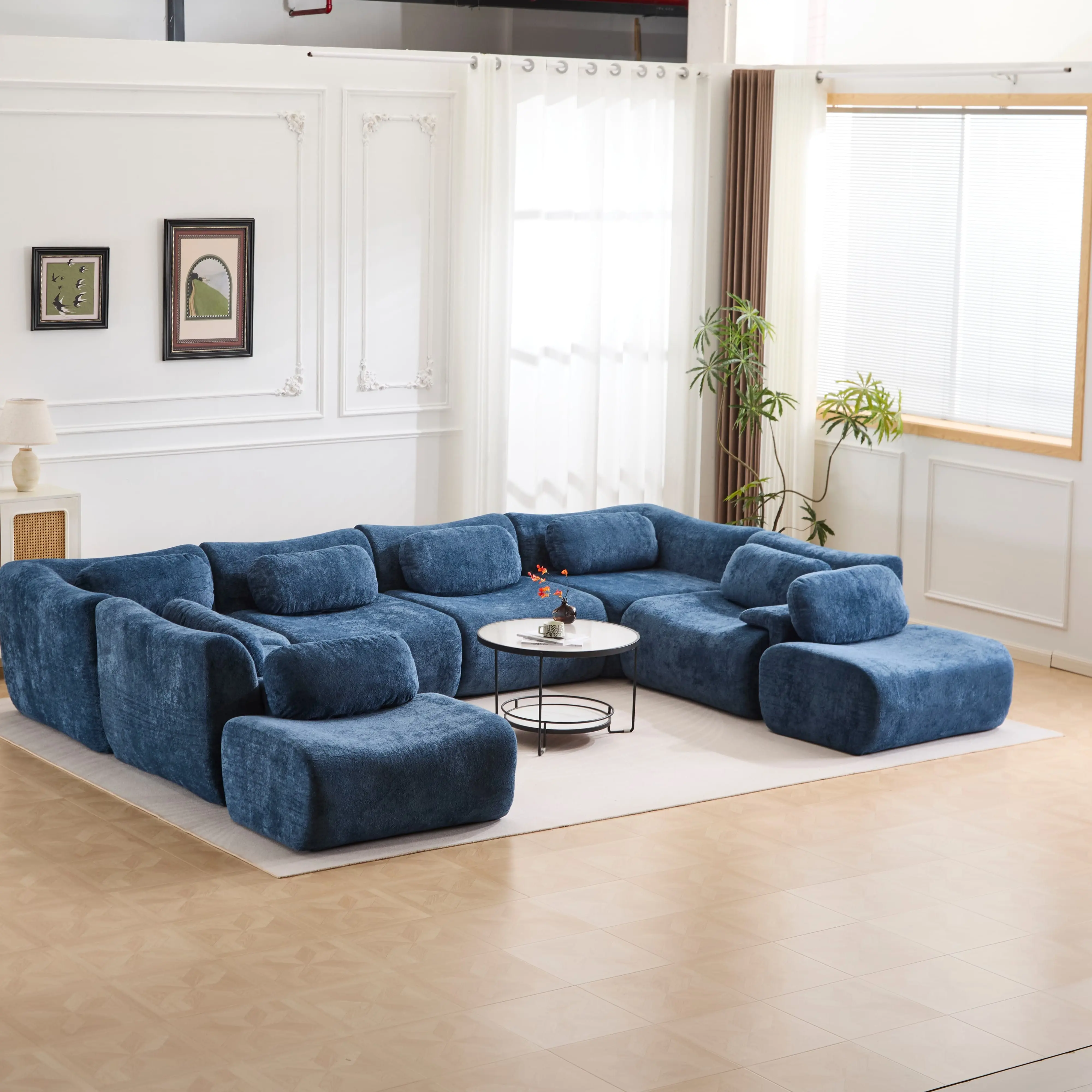 5 SEATERS WITH 2 OTTOMAN (148.2")