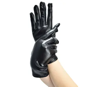 Halloween Halloween riding gloves patent leather black shiny punk pole stage show decorative props cosplay short gloves