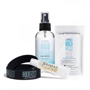 Bold Hold Lace Tape, Liquid Gold Glider .5oz, Bold Hold Skin Protect and Elastic Headband Bundle Pack by The Hair Diagram