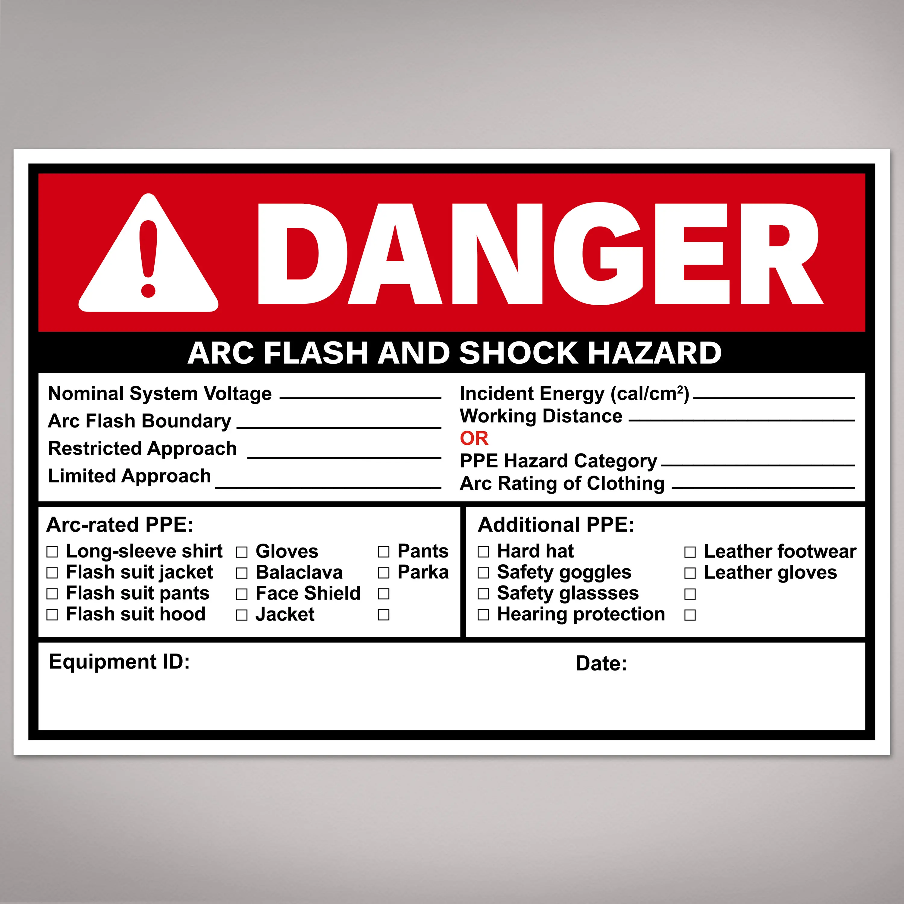 Avery Arc Flash/Shock Danger Adhesive Labels & Stickers, Waterproof, UV Resistant, Preprinted, Handwrite-Only, 3.5"x5", 20 Warning Decals (Abrasion, Chemical, Cleaning Solution Resistant, Customizable Option)