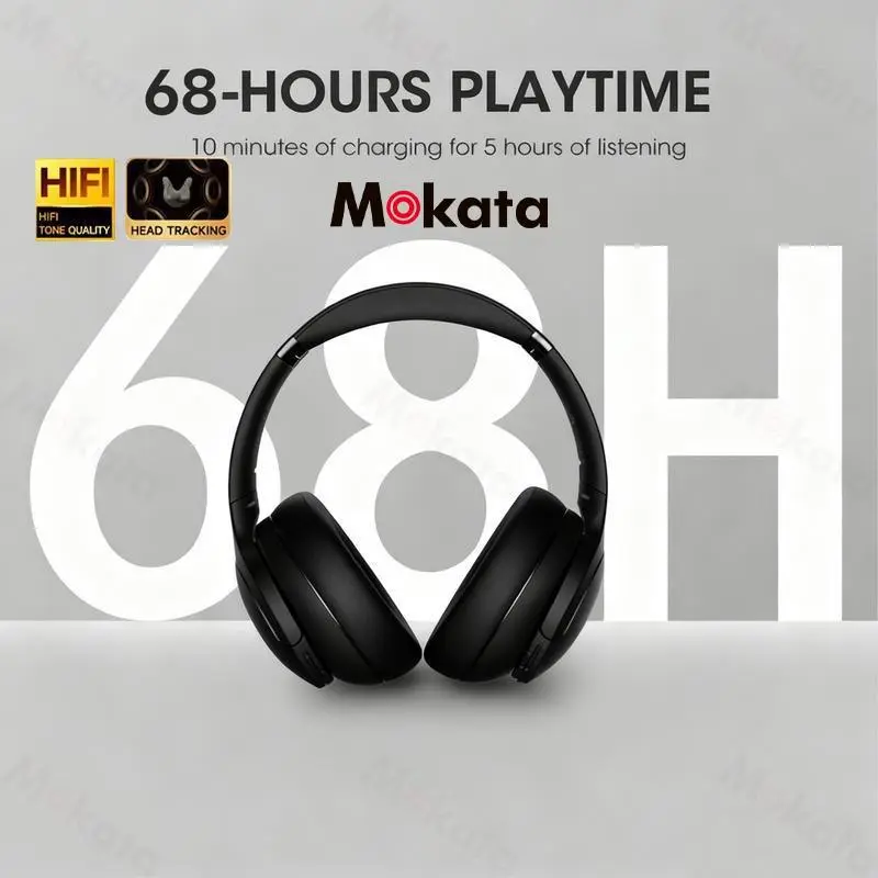 Mokata23 Ultra Low Latency Over-Ear Headphones - Bluetooth Noise Cancelling, Hi-Fi Immersive Sound, Wireless/Wired, Folding Design, Dual Mic, Long Play Time, Multi-Platform Compatibility, Gym Commute Use, Game Ready Gaming Stuff, Cool Gifts for Guys, Elec