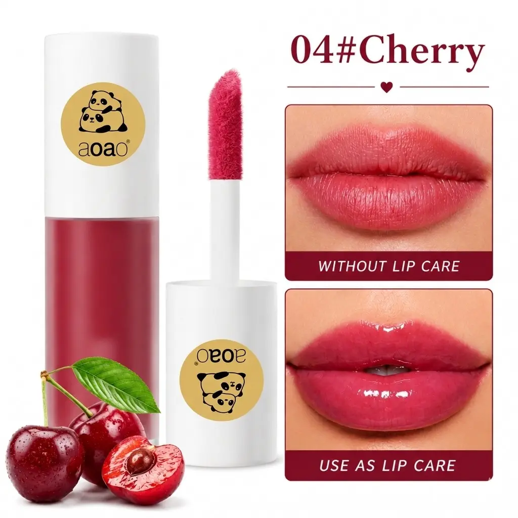 AOAO Apple Lip Oil + Lip Stain, Tinted Lip Gloss, Glossy Lip Stain, Tinting & Long Lasting, Moisturizing Lip Care (13 options) Lipgloss Lipstick Makeup Hydrating Moisturizer Plump Transfer-proof Cherry Crush Lip Stain