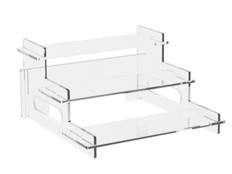 3-Layer Minimalist Acrylic Display Rack, 8.9x8.9x4.7in Load-Bearing Space-Saving Shelf Stand - Home Vanity Organizer for Cupcakes, Collectibles, Perfume, Action Figures, Space Saver, Showcasing Perfume Bottles