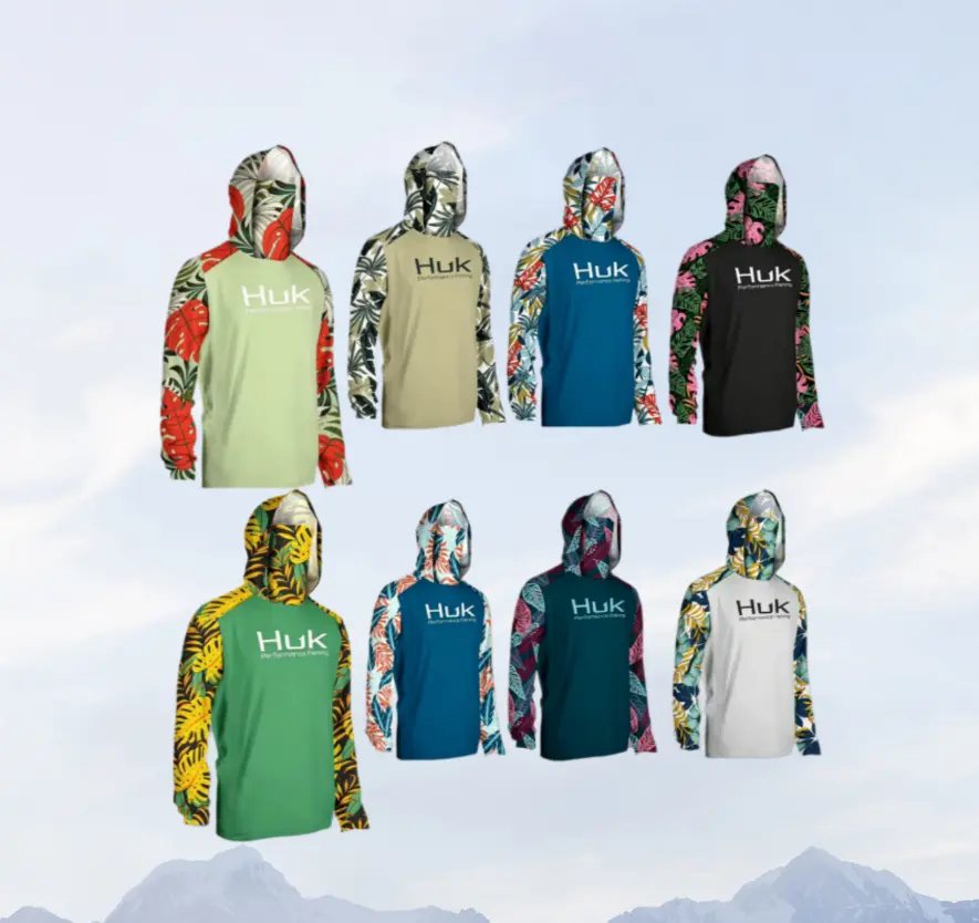 Men's Long Sleeve UPF Sun Protection Hoodie with Face Cover, Lightweight Cooling Fishing Shirt with Breathable Mesh Fabric