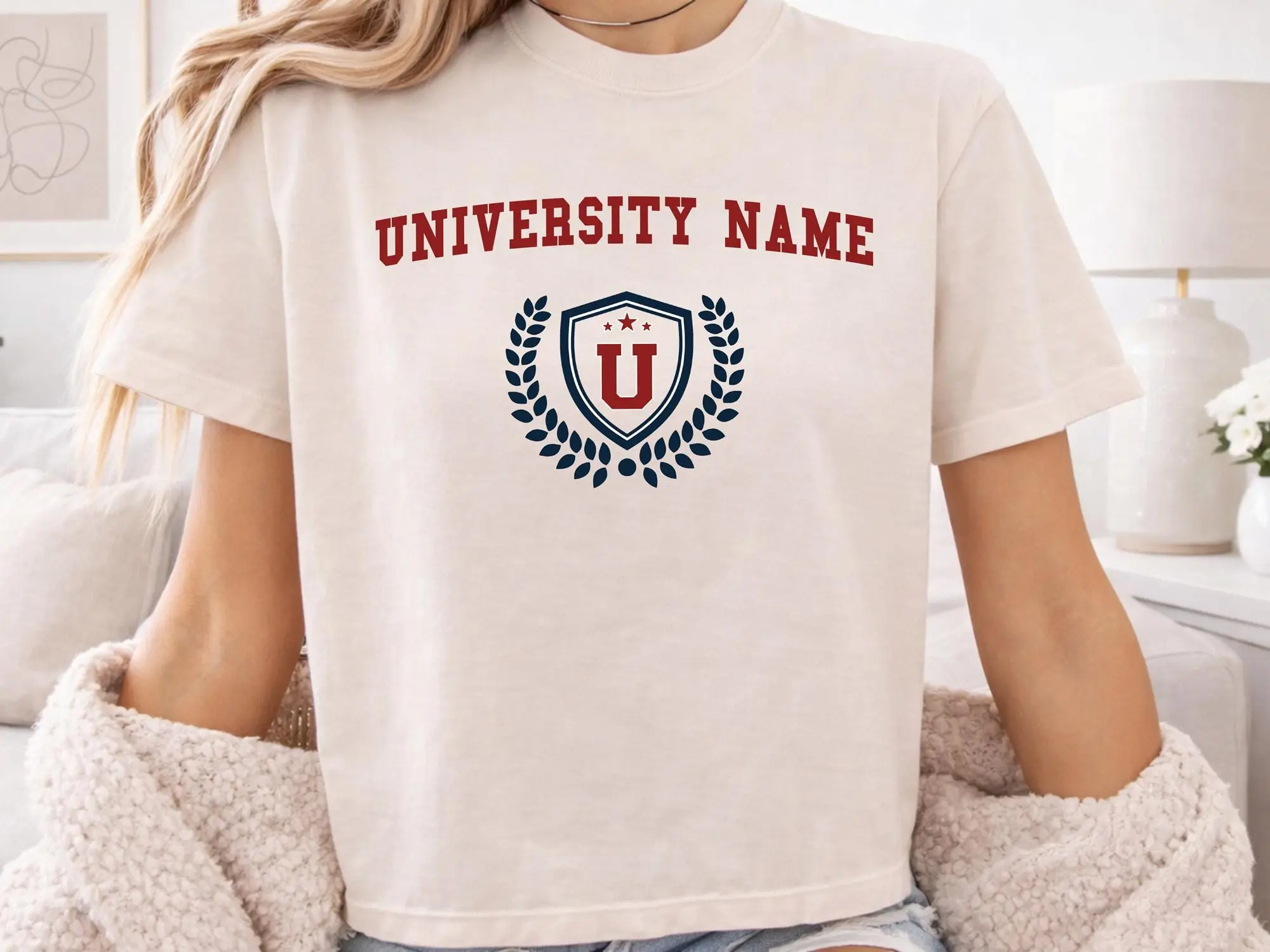 Custom College Logo Comfort Colors Boxy Tee Personalized University Shirt Tailgate Game Day Tank Top Commitment Day Y2k Sorority Merch