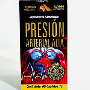 Presion Alta Natural Dietary Supplement 60 Capsules - Supports Healthy Arterial Pressure, Supports Fitness, Natural Formula, Edible - Vitamin Healthcare