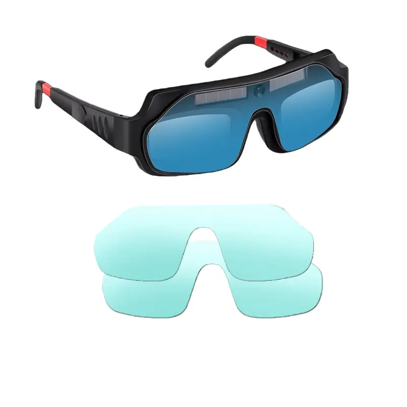True-Color Welding Goggles with Green Screen, Complimentary Protective Film, Anti-Glare Lenses, Lightweight Design, Elastic Strap - Suitable for TIG/MIG/MMA Welding