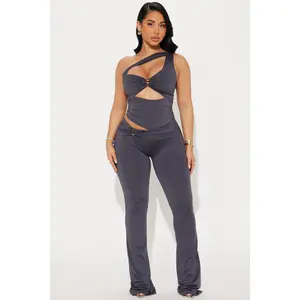 Lara Cut Out Jumpsuit - Charcoal