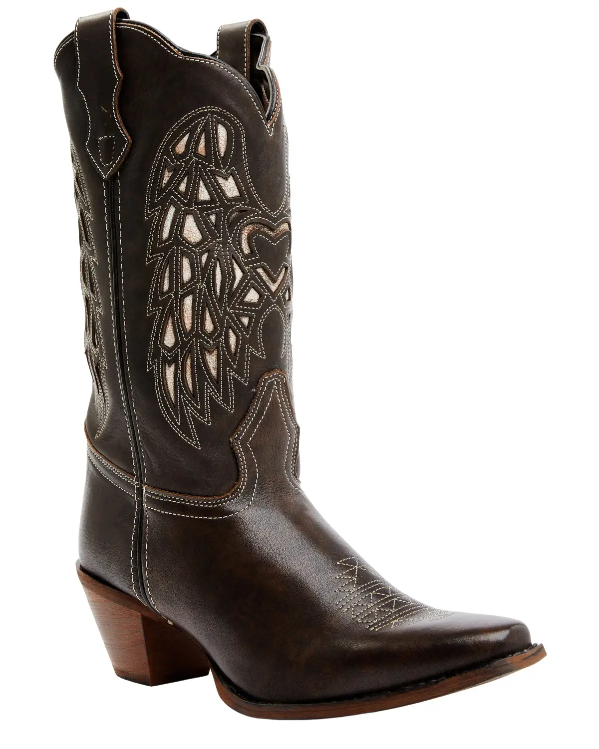 Laredo Women's Women'S Heart Angel Wing Cowboy Western Boot Snip Toe - 52398