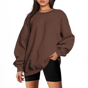 Easie House Women's 2024 Plus Size Long-Sleeve Oversized Striped Color-Block Sweatshirt, Dropped-Shoulder Basic Casual Loose Pullover, Warm Winter Everyday Cozy Top, Ideal Womenswear Gift