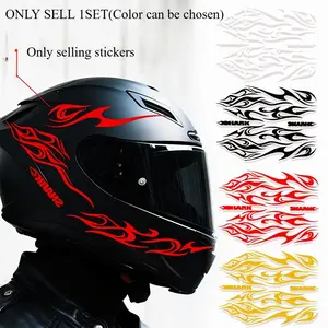 1SET For Motorcycle/Car Accessories, Motorcycle Stickers, Multi-Color Flame Texture & SHARK Logo Motorcycle Performance Elements, Easily Nail Trendy Style, Eye-Catching & Show Chic Attitude
