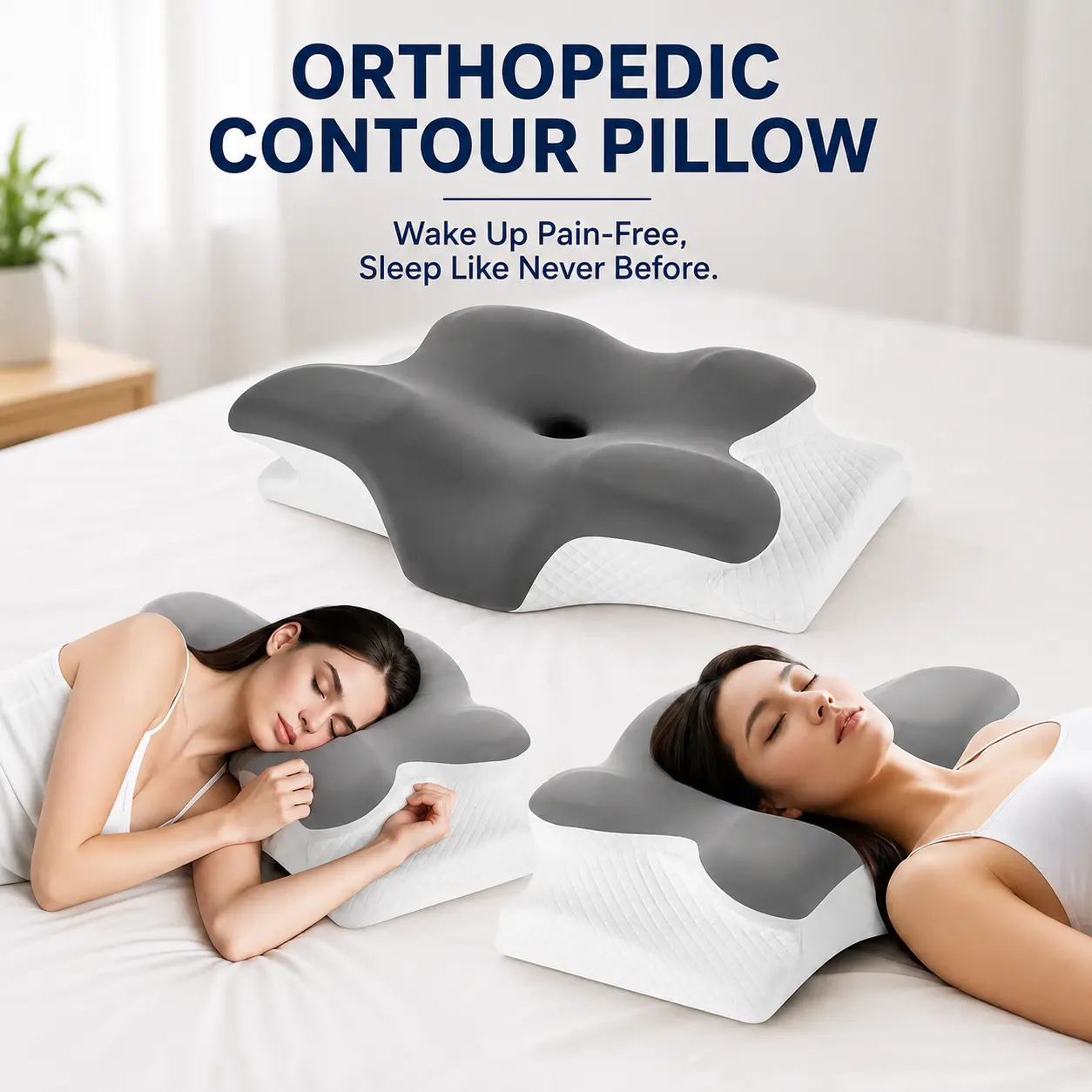 PillowTok Ergonomic Cooling Memory Foam Neck Pillow, Spine Alignment Cervical Support Cushion for Deep Sleep Quality,Adjustable Ergonomic Cervical Pillow for Neck Pain, Cooling Memory Foam Contour Pillow for Side and Back Sleepers