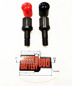 Car Battery Terminal, GM Style Side Post Terminal Bolts, Double Cable Length (1 Pair)