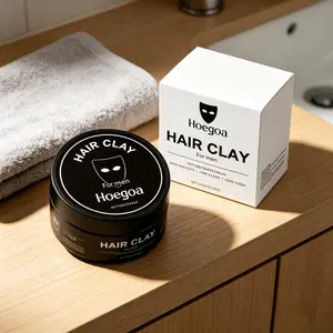 Men's Styling Hair Clay - Texturizing Haircare Product with Natural Volume, Smooth Shine, Long-Lasting Hold, Matte Finish, Ideal for Everyday Use (Includes Sea Salt Spray)