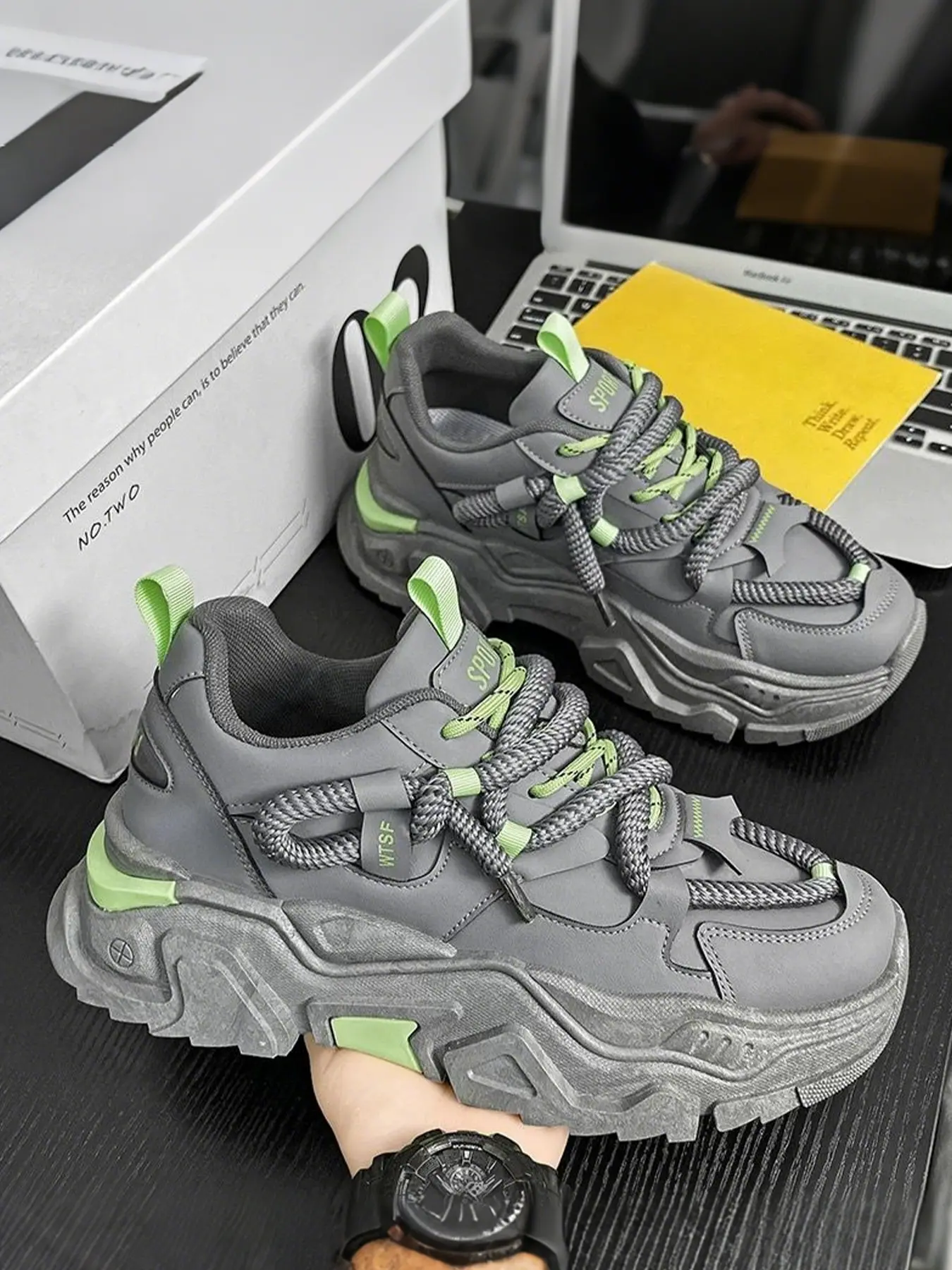 Men's Height Increase Dad Shoes | Street Style Fashionable Casual Sneakers | Versatile Everyday Wear Walking Shoes Platform Sneakers Thick Sole Sneaker, All Seasons Sneakers