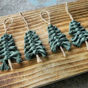 Set of 4 Christmas Tree Macrame Ornaments Chirstmas Decoration
