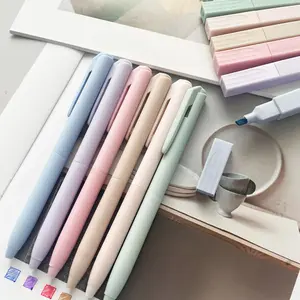 Morandi Aesthetic Pastel Highlighter Marker Pen, 12pcs/set Soft Touch Smooth Writing No Bleed Dry Fast Highlighter Pen, Journaling School Supplies, Aesthetic Pens, Aesthetic Pastel Markers