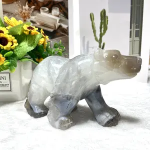 IG Crystal 1 Count Geode Agate Bear Hippo Crystal Carving Natural Stone Gem Mining Chakra Balancing Reiki Healing Crystal Mystery Crystal Display Crystal Shopping Online Home Office Decor