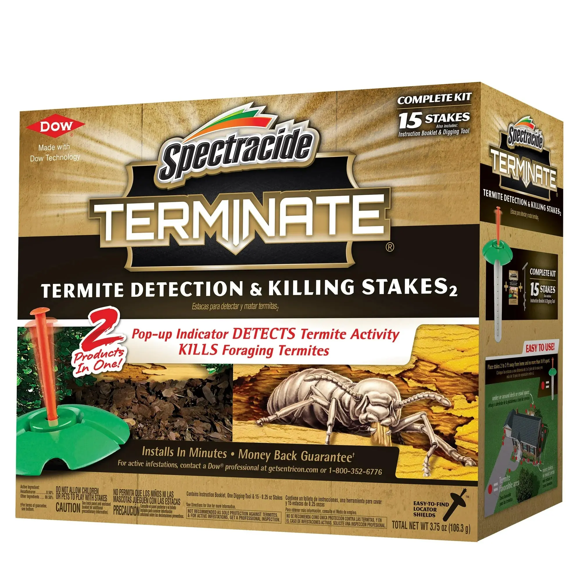Spectracide Terminate, Termite Detection & Killing Stakes with Pop-Up Indicator, 15 Count