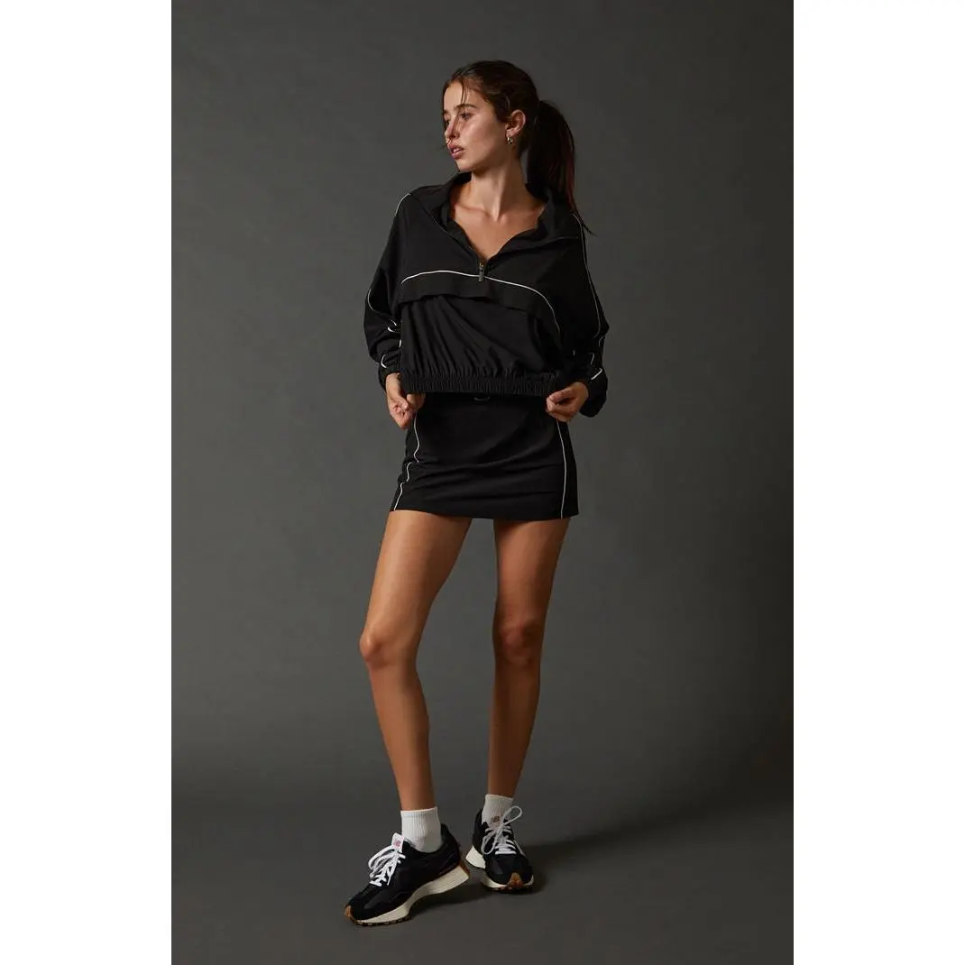 PAC 1980 Women's Active Cropped Half Zip Windbreaker Track Jacket