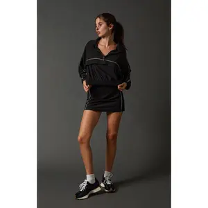 PAC 1980 Women's Active Cropped Half Zip Windbreaker Track Jacket