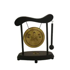 Asian Home Zen Art Brass Feng Shui Desktop Gong Decor Ornaments