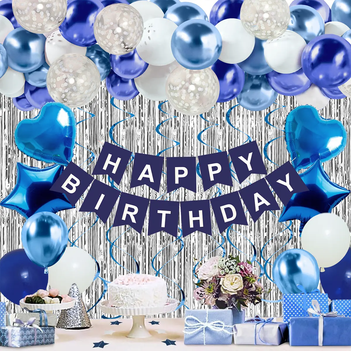 Happy Birthday Balloon Set, Balloon Garland Arch Kit, Party Scene Decoration Supplies, Balloon Letter Kit, Multicolor Balloon Garland Frame, Bedroom Decor, Balloon Decorations Kit, Letter Balloons
