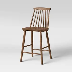 Threshold Armless Counter Stool Bar Traditional Kitchen 24" Walnut Barstool