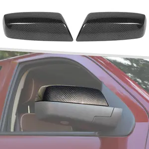 Carbon Fiber Style Side Rearview Mirror Decor Cover Trim for 2014-2018 Chevy Silverado GMC Sierra ABS Material UV Coated Easy Install Car Accessories - Automotive