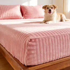 3-Piece Flannel Bedding Set, Comfy Bed Sets, King/queen Size, Deep Pocket Design (11.81-13.39 Inches), Includes Sheet & Pillowcases, Ideal for Bedroom Use