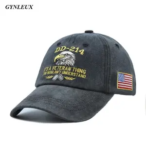 Vintage Washed Cotton Baseball Cap DD214 Veteran Eagle Embroidery Patriotic American Flag Patch Perfect for 250th Anniversary Independence Day Fashion Accessory for Men Women